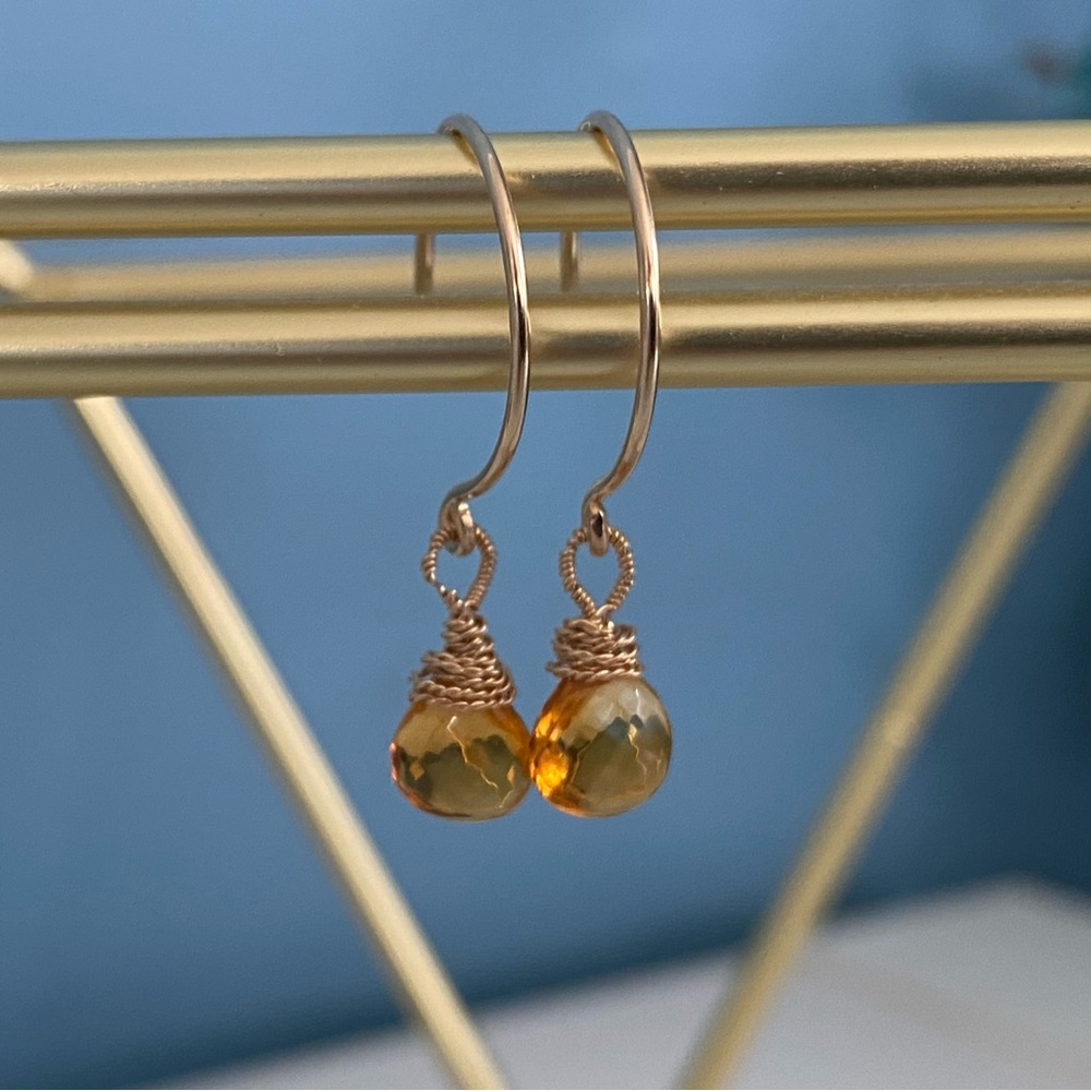 AAA Grade Citrine from Brazil with 14kt Gold Earrings
